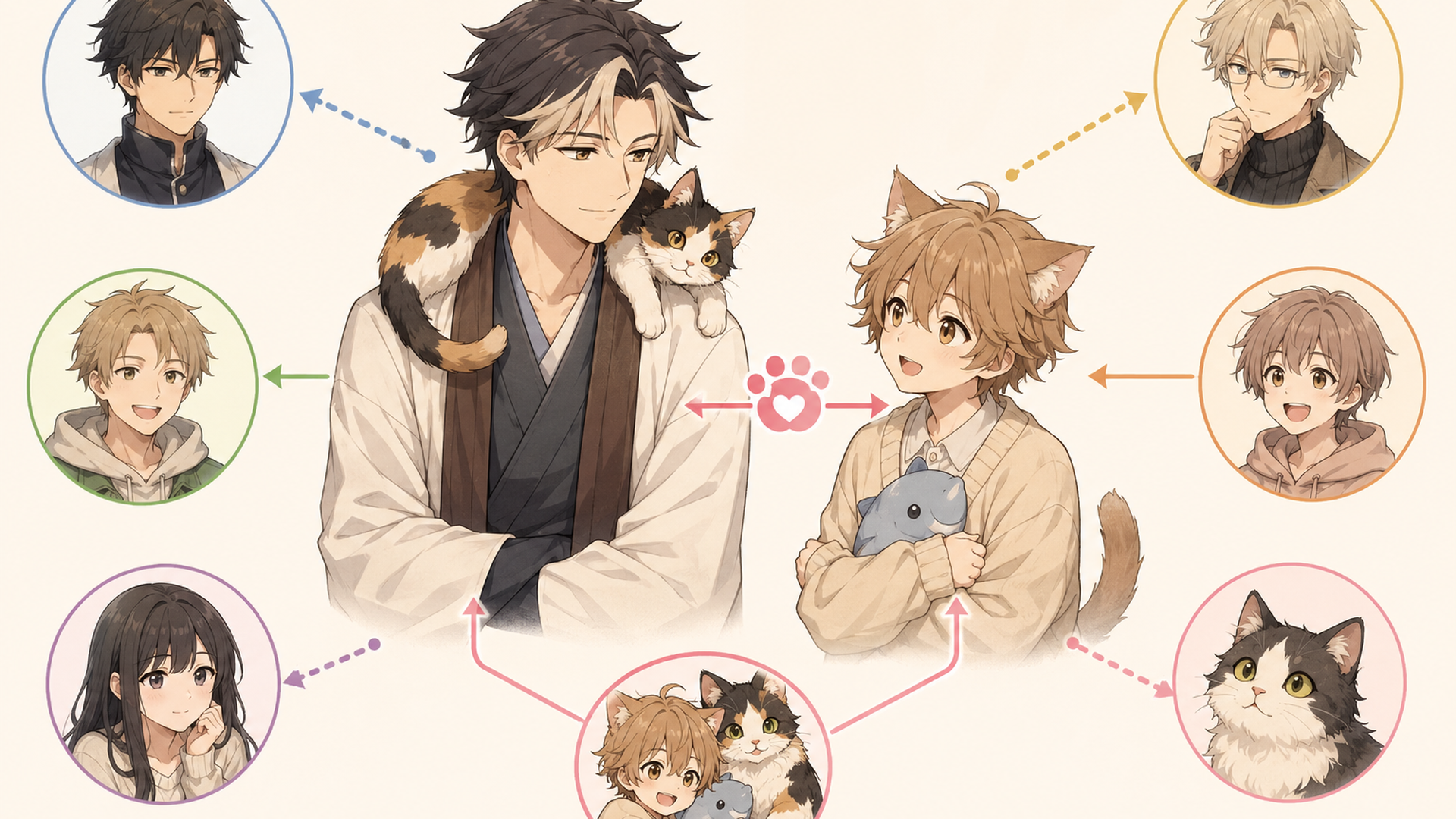おんねことぶち模様のししょーの関係を整理した人物相関図