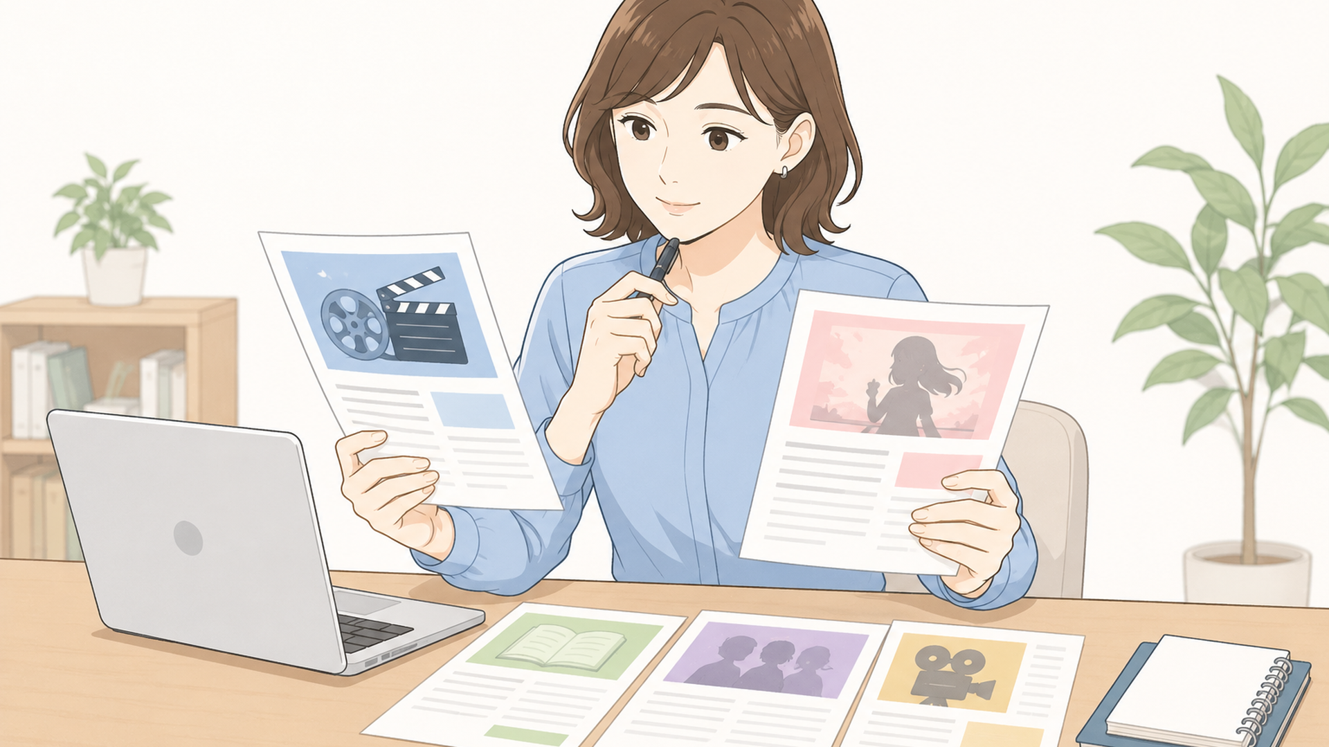 アニメ化や映画化の発表情報を複数の資料で比較する人物